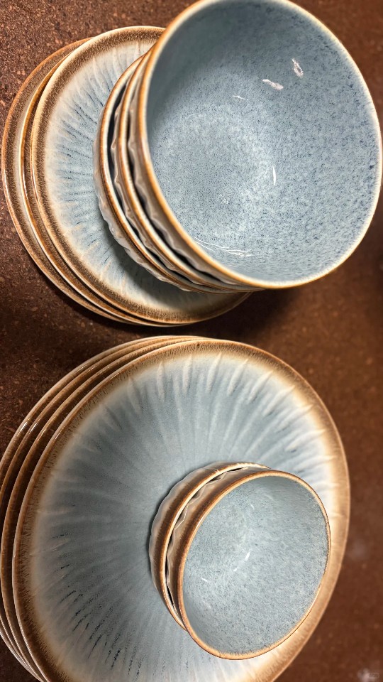Blue Ceramic Plates and Bowls Set - $20 | Bonnect